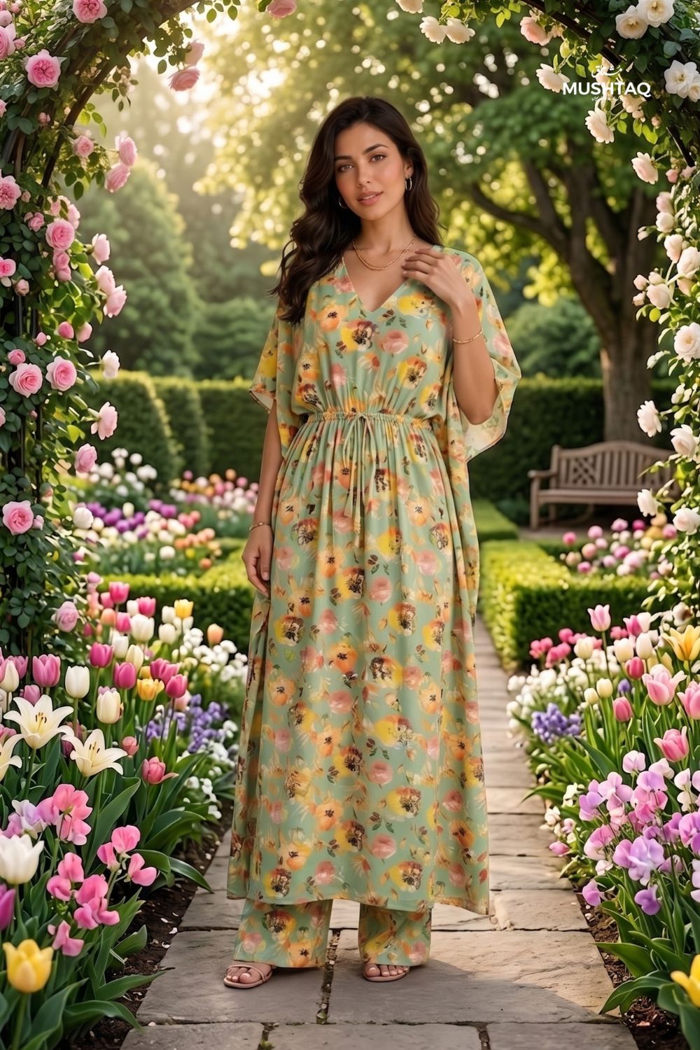 Mushtaq 2Pcs Stitched Printed Kaftan Collection Desgin - 5