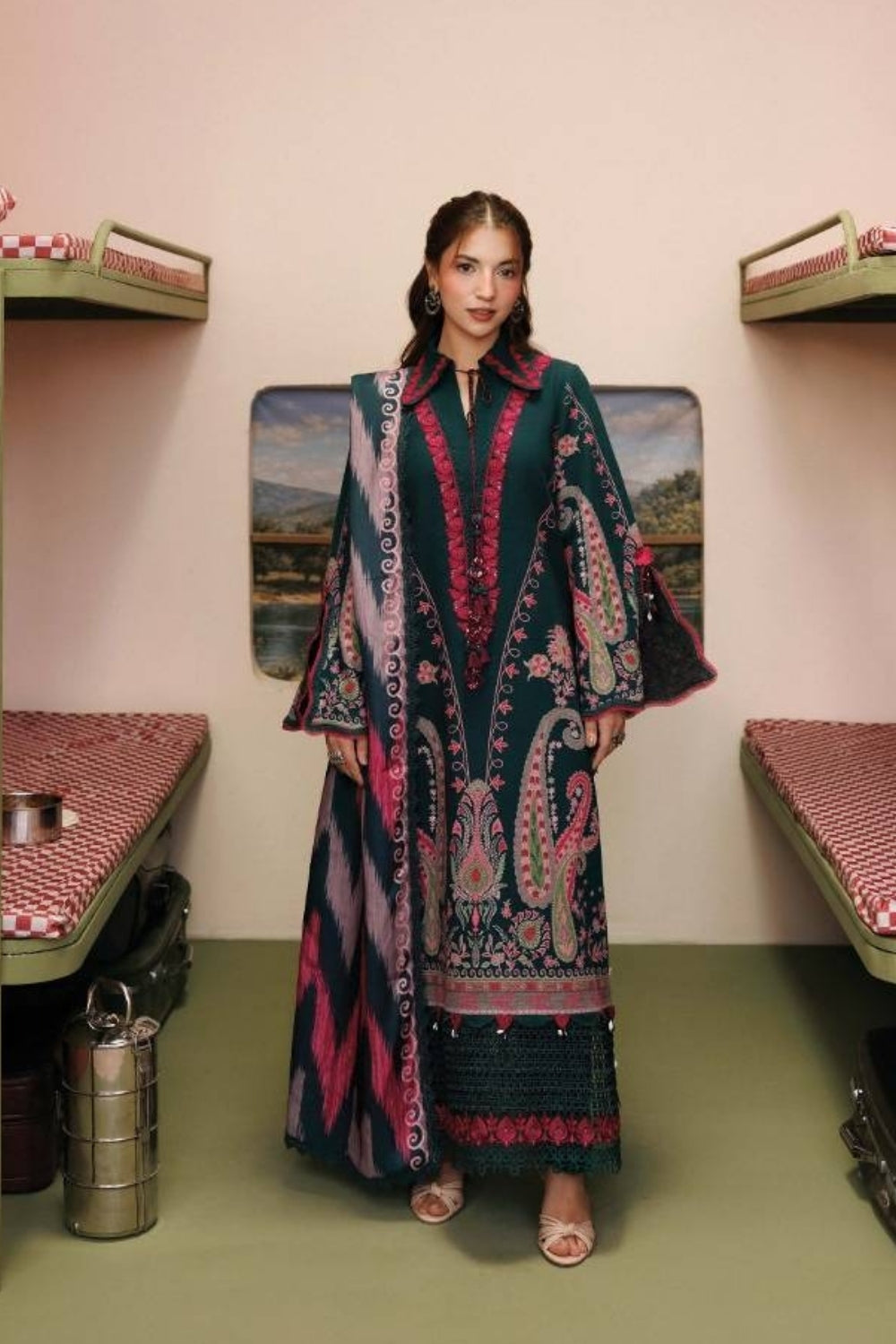 Maria B 3 Piece Unstitched Printed Suit MB-CUSV15-02B