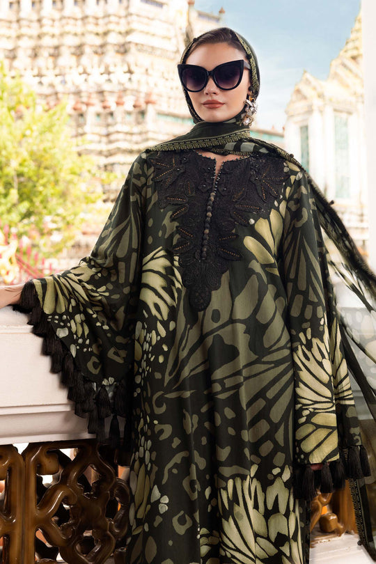 3 Piece Unstitched Embroidered Linen Suit